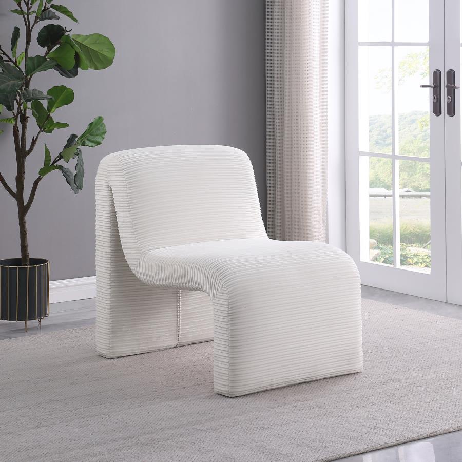 Drayton Upholstered Curved Armless Accent Chair Ivory-2