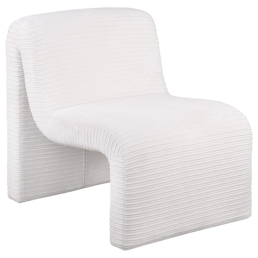 Drayton Upholstered Curved Armless Accent Chair Ivory-1