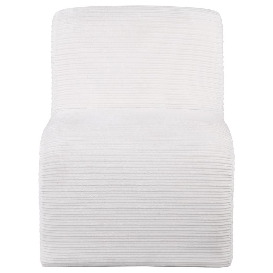 Drayton Upholstered Curved Armless Accent Chair Ivory-zoom-3