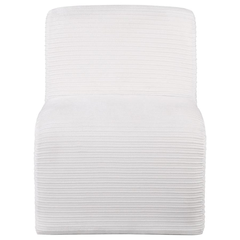 Drayton Upholstered Curved Armless Accent Chair Ivory-zoom-