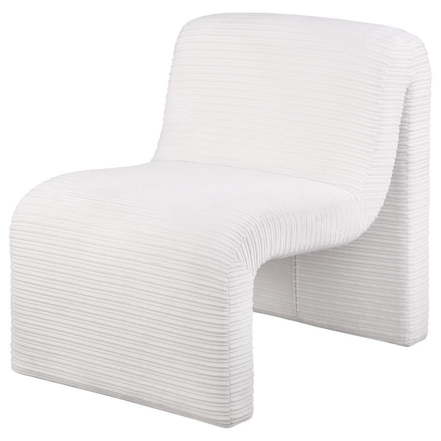 Drayton Upholstered Curved Armless Accent Chair Ivory-4