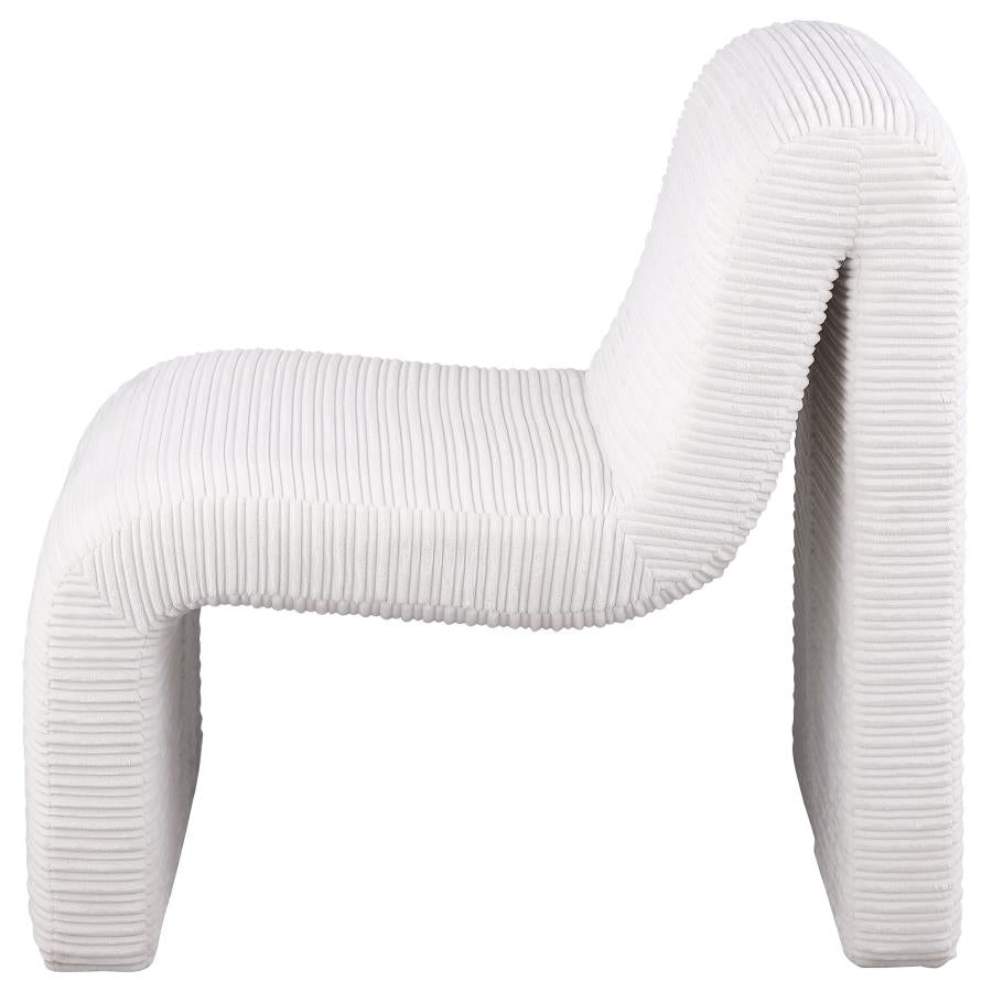 Drayton Upholstered Curved Armless Accent Chair Ivory-5