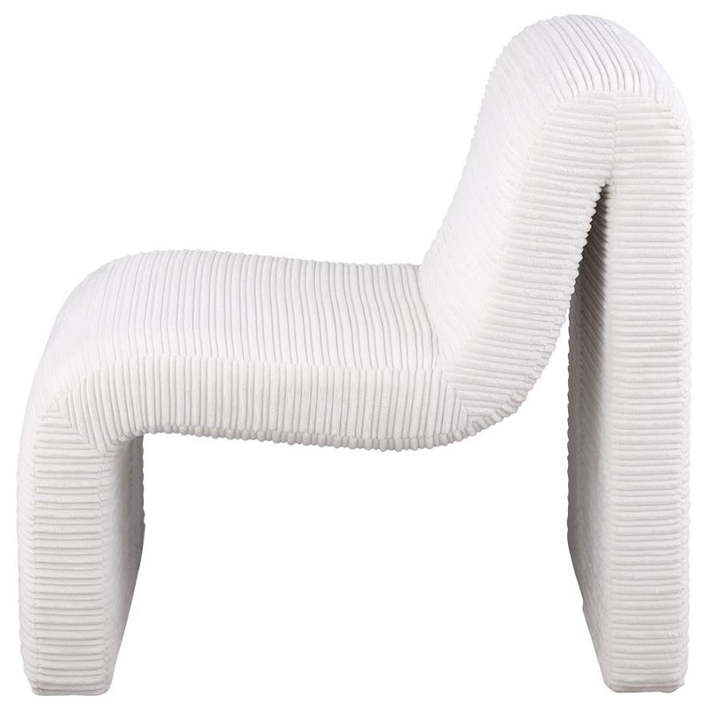 Drayton Upholstered Curved Armless Accent Chair Ivory-zoom-
