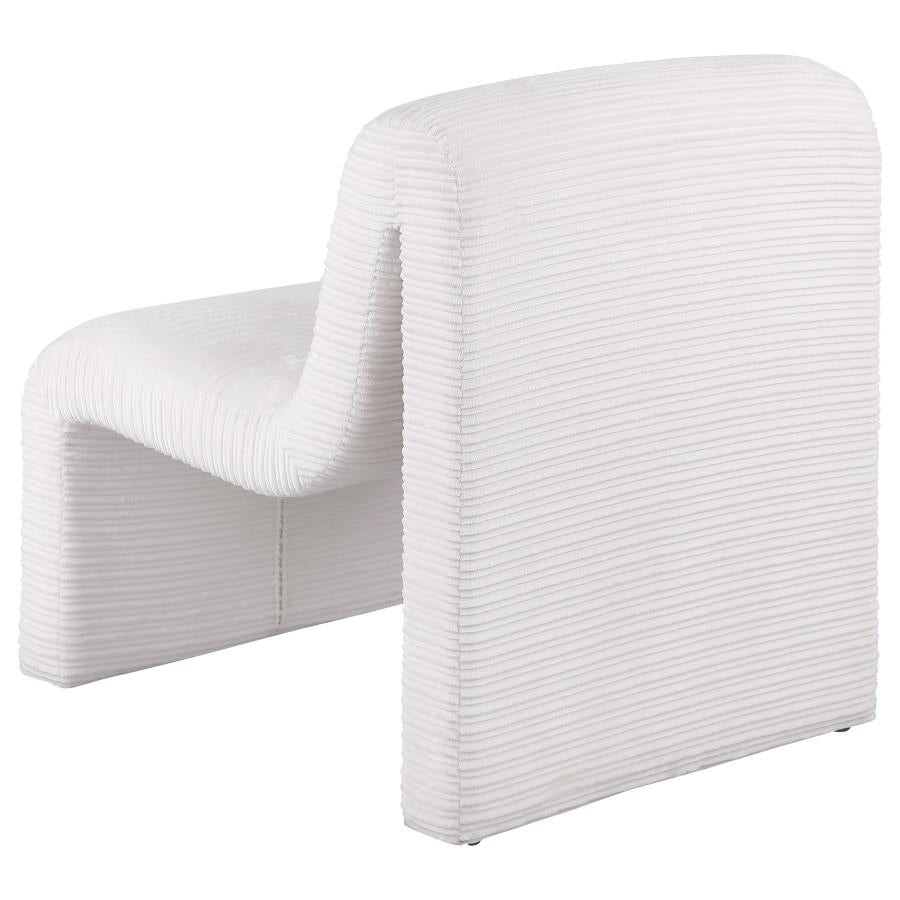 Drayton Upholstered Curved Armless Accent Chair Ivory-6
