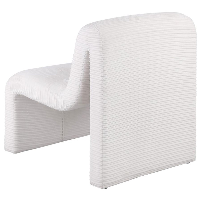 Drayton Upholstered Curved Armless Accent Chair Ivory-zoom-