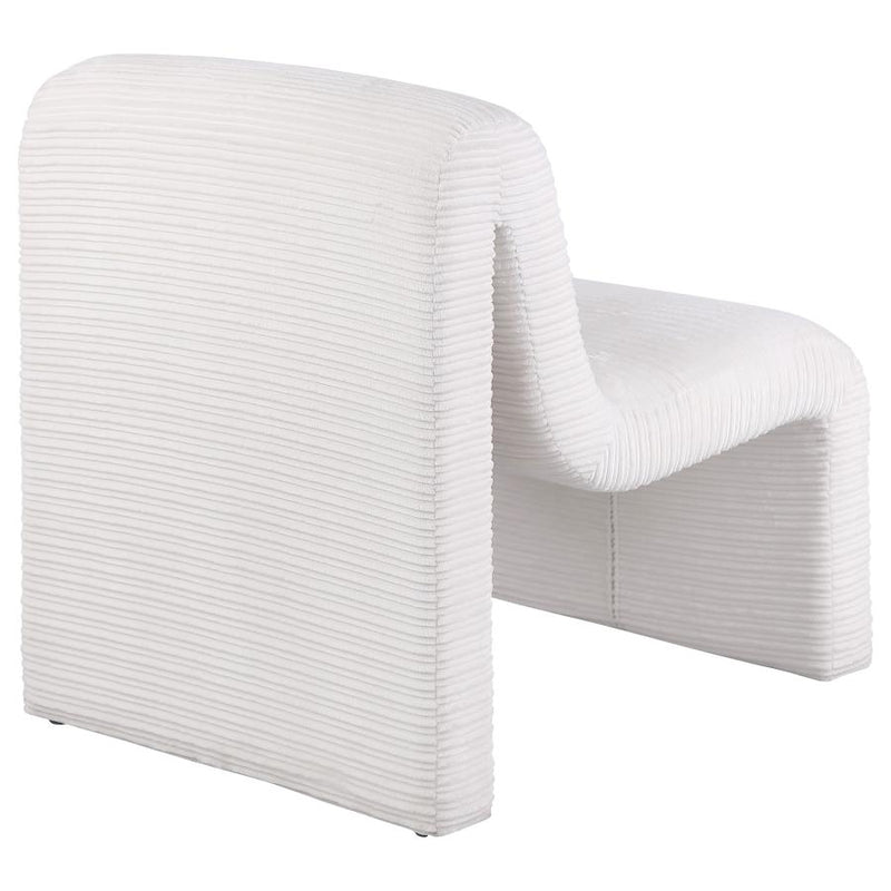 Drayton Upholstered Curved Armless Accent Chair Ivory-zoom-