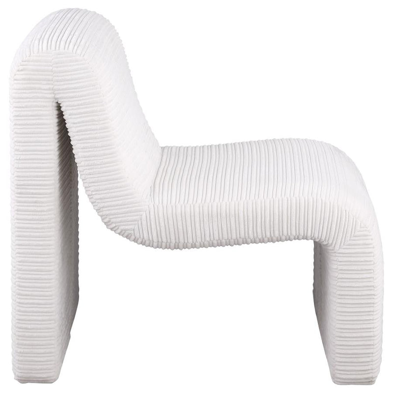 Drayton Upholstered Curved Armless Accent Chair Ivory-zoom-
