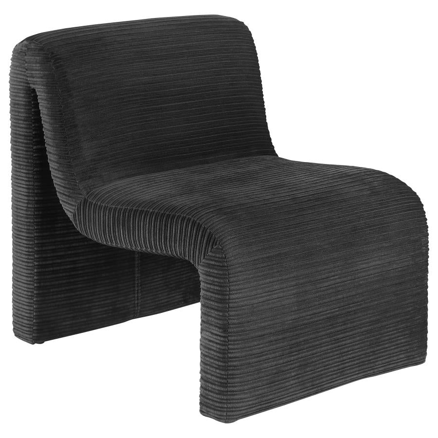 Drayton Upholstered Curved Armless Accent Chair Black-1