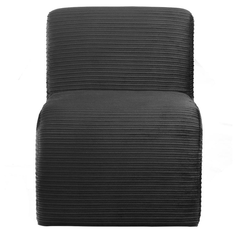 Drayton Upholstered Curved Armless Accent Chair Black-zoom-