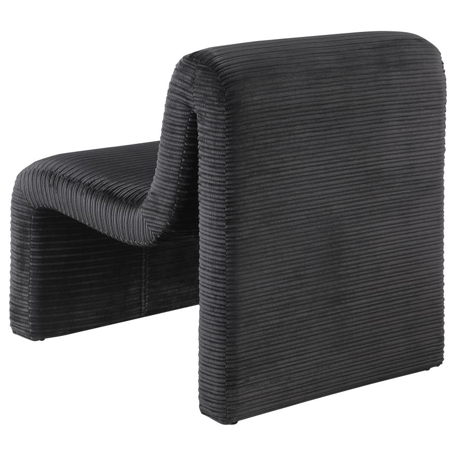 Drayton Upholstered Curved Armless Accent Chair Black-6