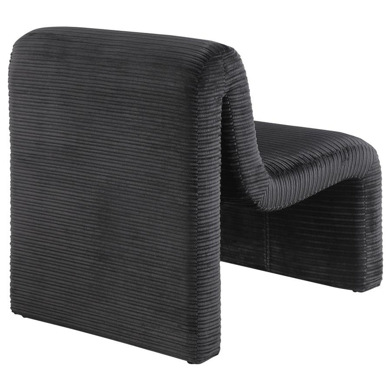 Drayton Upholstered Curved Armless Accent Chair Black-zoom-