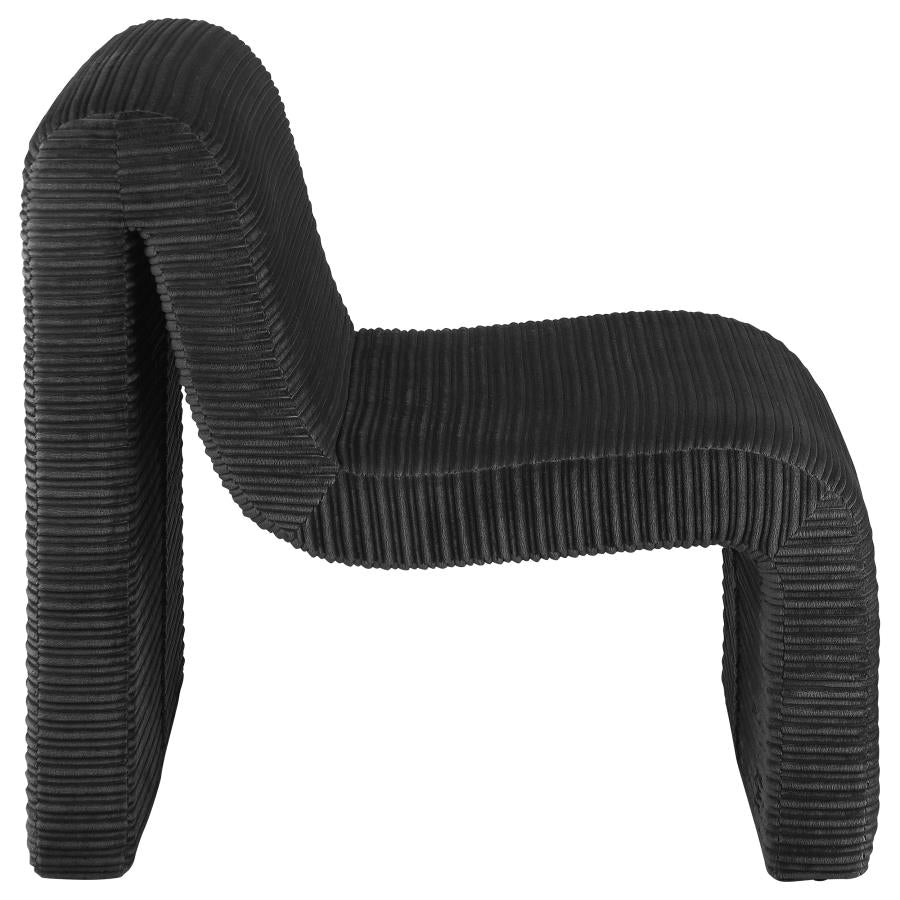 Drayton Upholstered Curved Armless Accent Chair Black-zoom-8