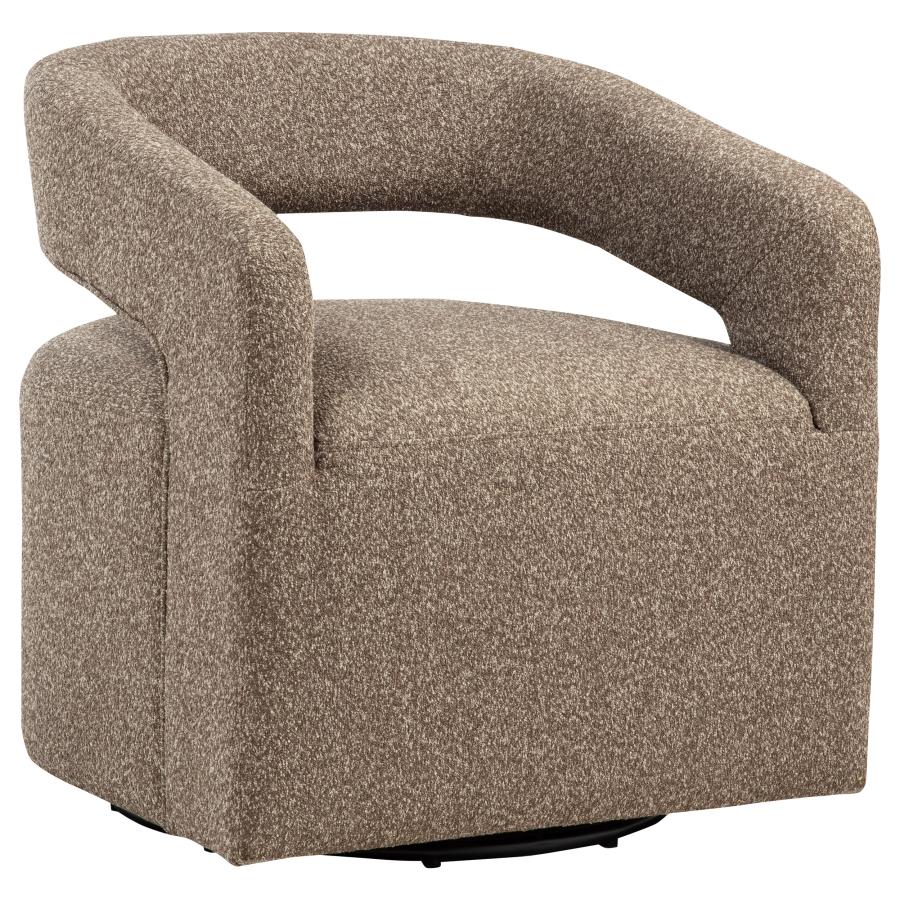 Westhill Boucle Upholstered Swivel Accent Chair Rocky Road-zoom-1