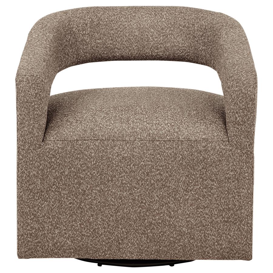 Westhill Boucle Upholstered Swivel Accent Chair Rocky Road-3
