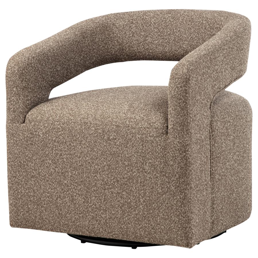 Westhill Boucle Upholstered Swivel Accent Chair Rocky Road-zoom-4