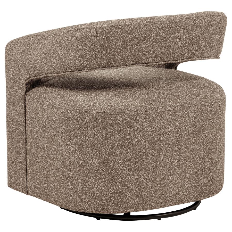 Westhill Boucle Upholstered Swivel Accent Chair Rocky Road-5