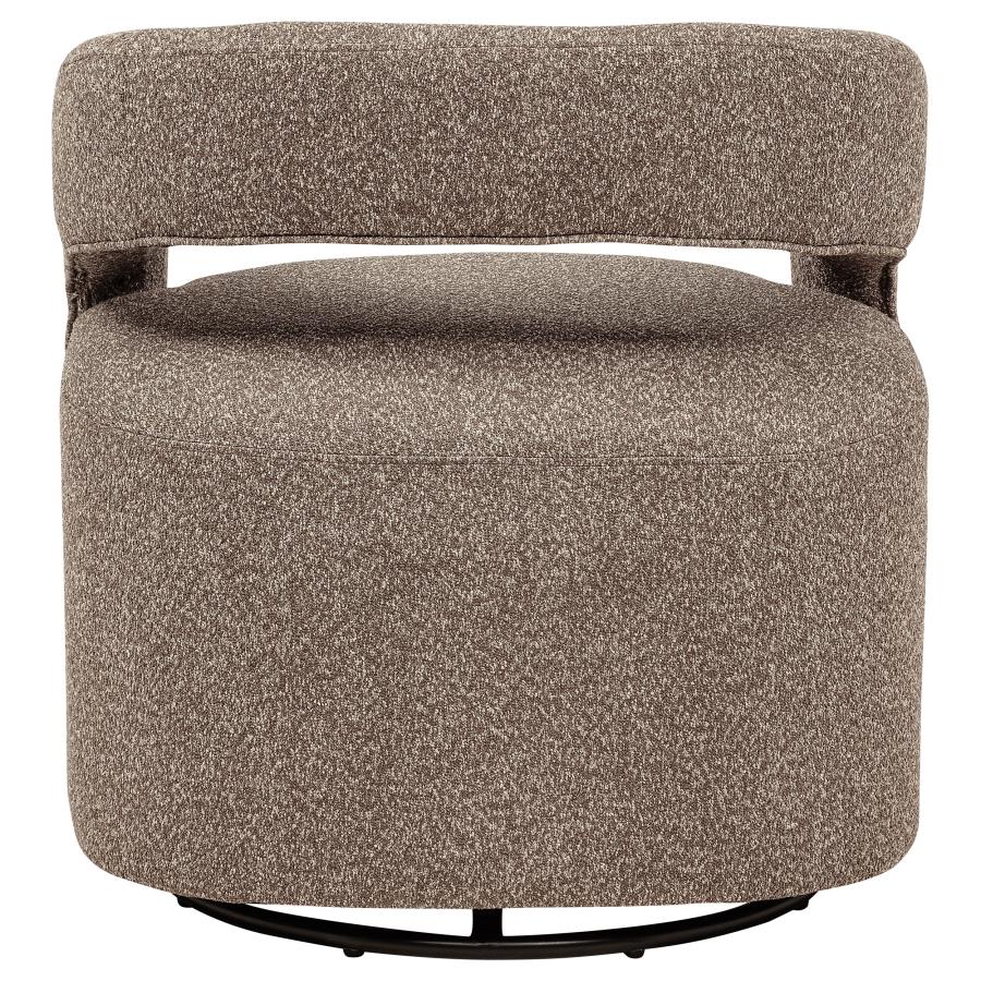 Westhill Boucle Upholstered Swivel Accent Chair Rocky Road-zoom-7