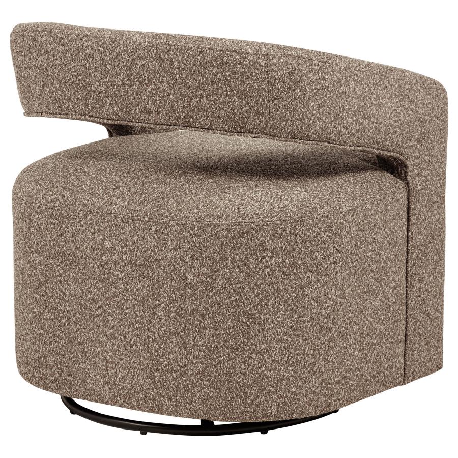 Westhill Boucle Upholstered Swivel Accent Chair Rocky Road-zoom-8