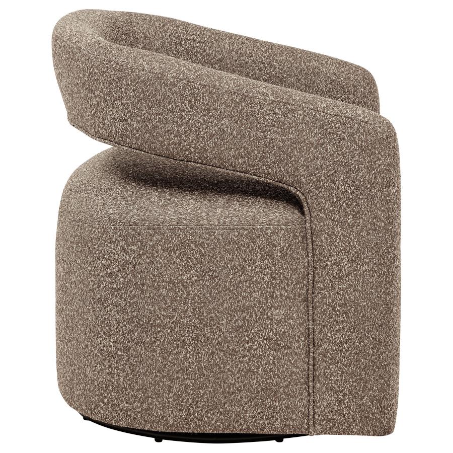 Westhill Boucle Upholstered Swivel Accent Chair Rocky Road-zoom-9