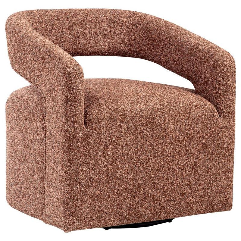 Westhill Boucle Upholstered Swivel Accent Chair Berry-zoom-