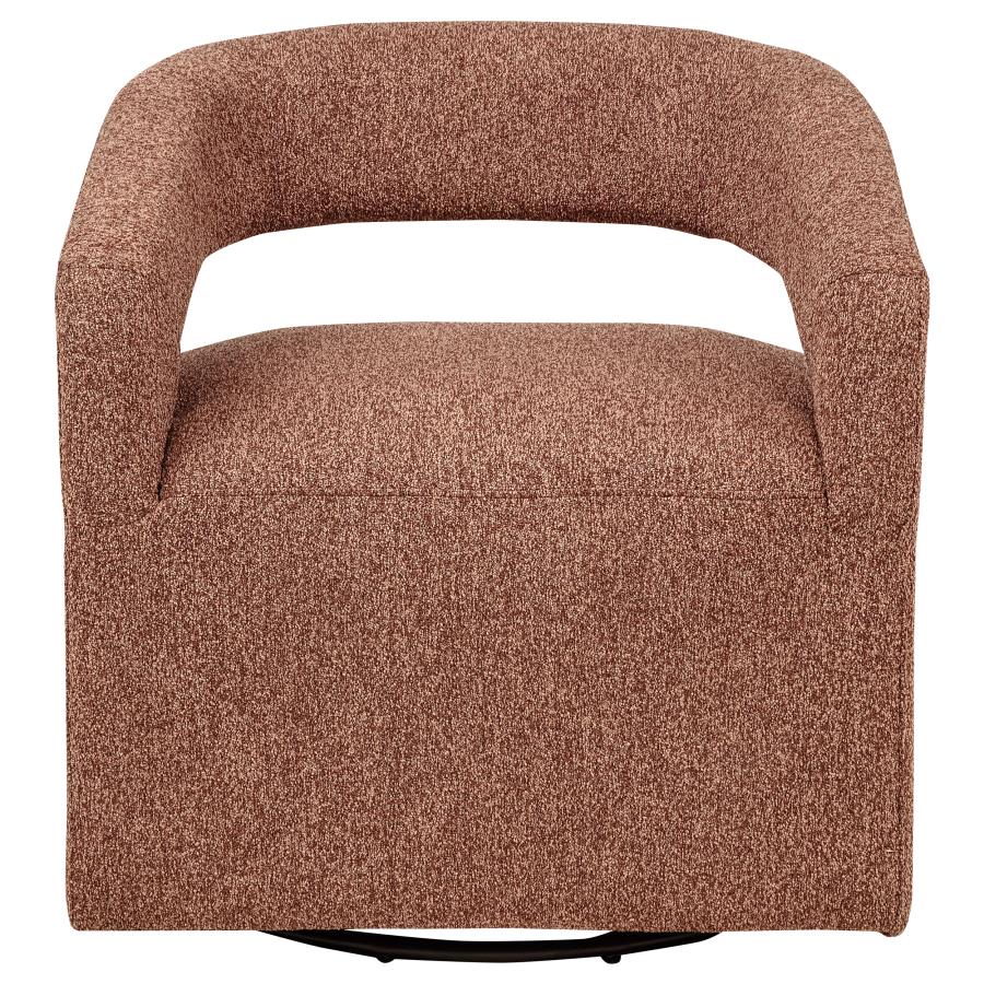 Westhill Boucle Upholstered Swivel Accent Chair Berry-3