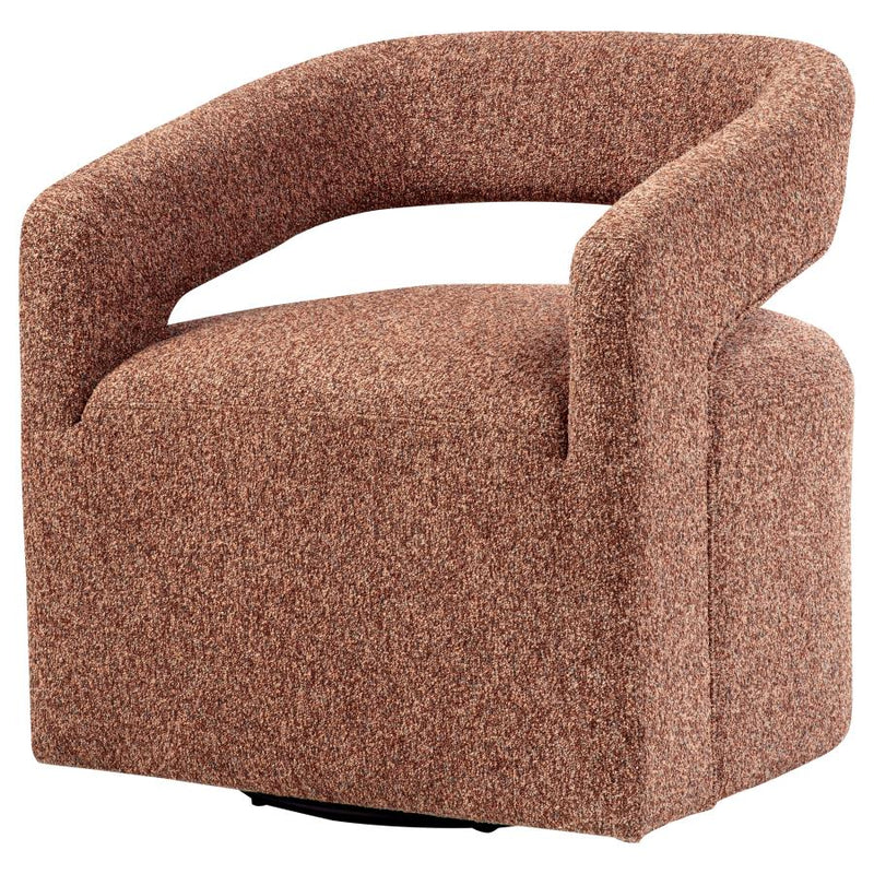 Westhill Boucle Upholstered Swivel Accent Chair Berry-zoom-