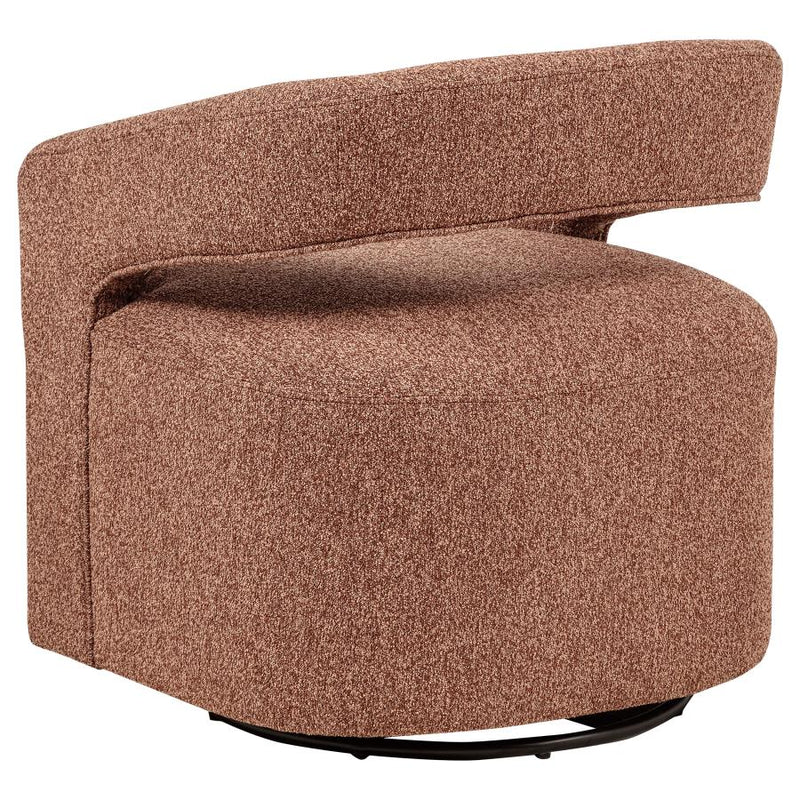 Westhill Boucle Upholstered Swivel Accent Chair Berry-zoom-