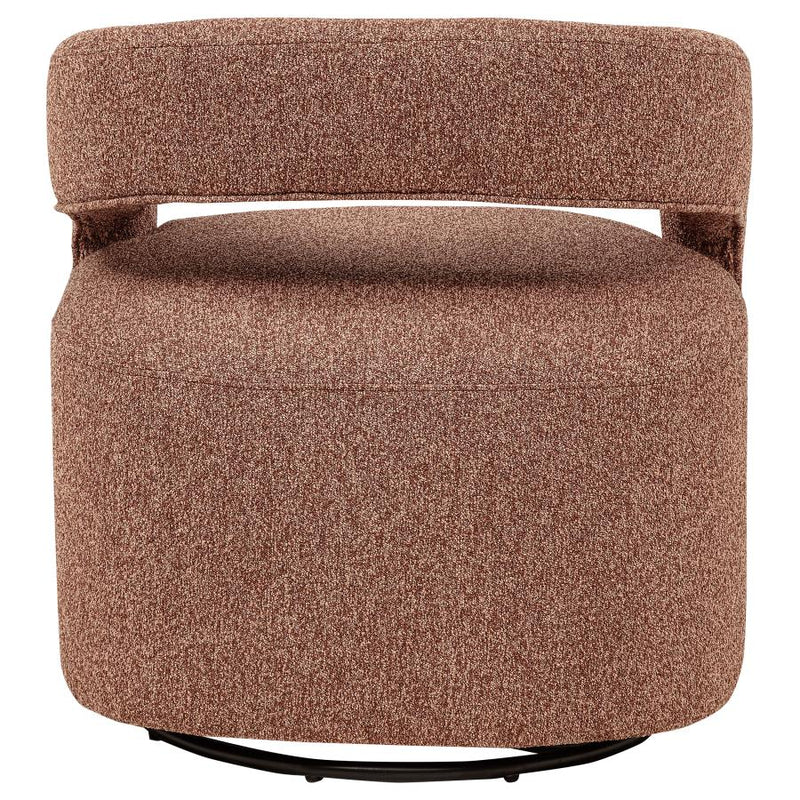 Westhill Boucle Upholstered Swivel Accent Chair Berry-zoom-