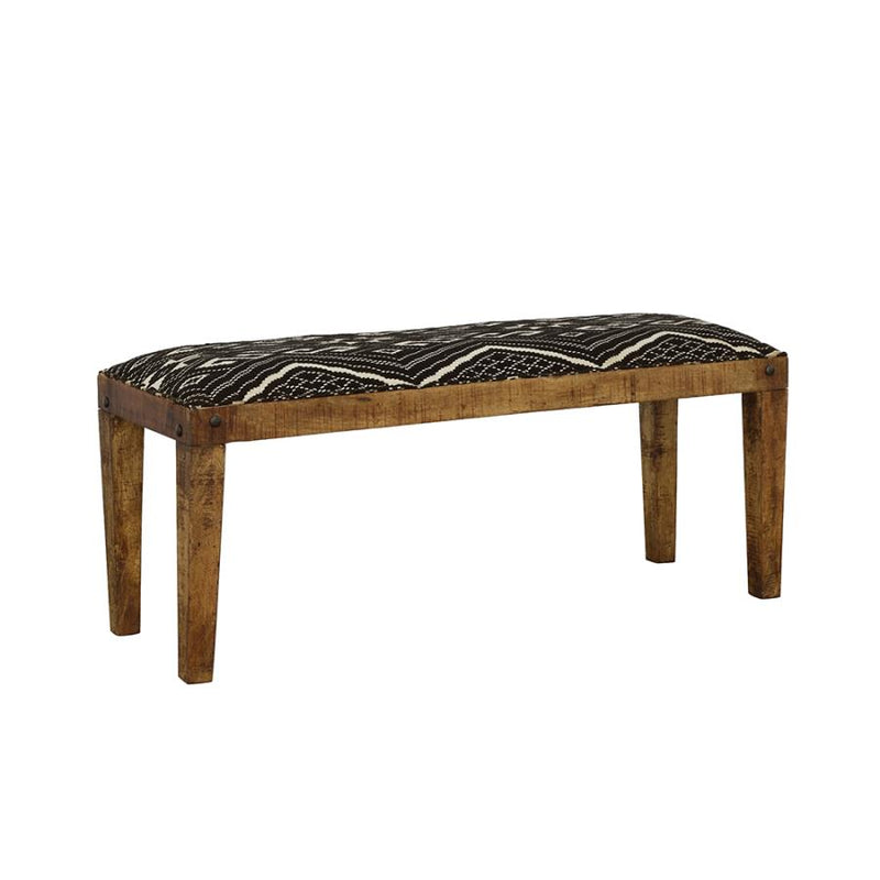 Lamont Fabric Upholstered Accent Bench Black and Natural-zoom-
