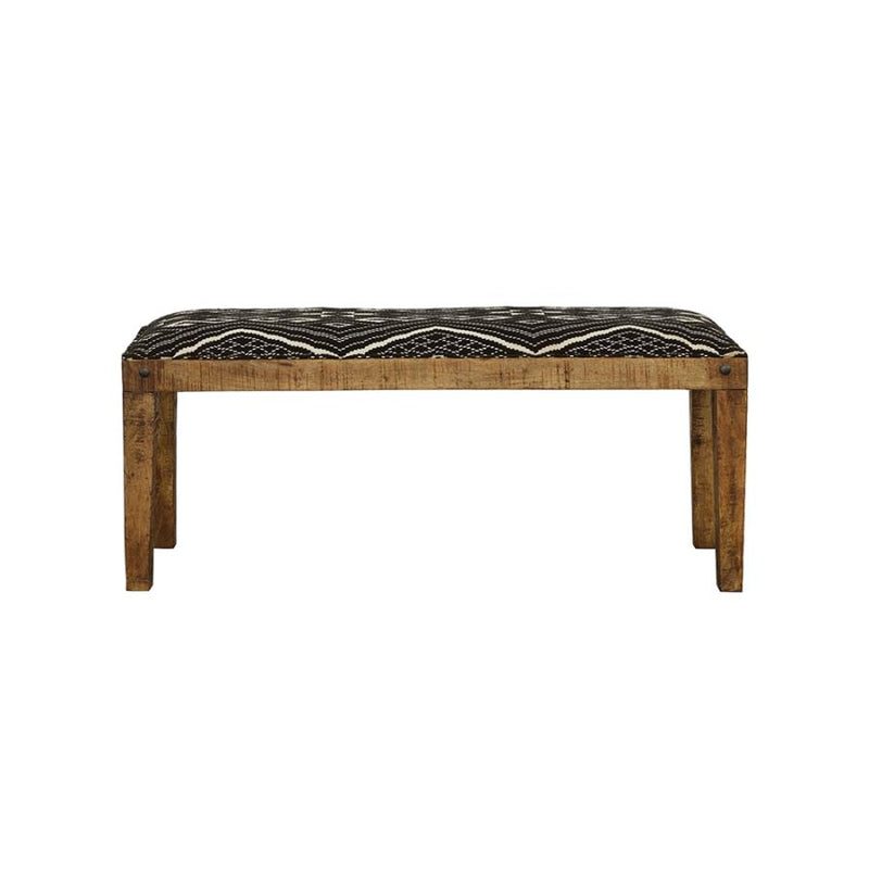 Lamont Fabric Upholstered Accent Bench Black and Natural-zoom-