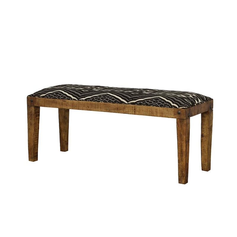 Lamont Fabric Upholstered Accent Bench Black and Natural-zoom-
