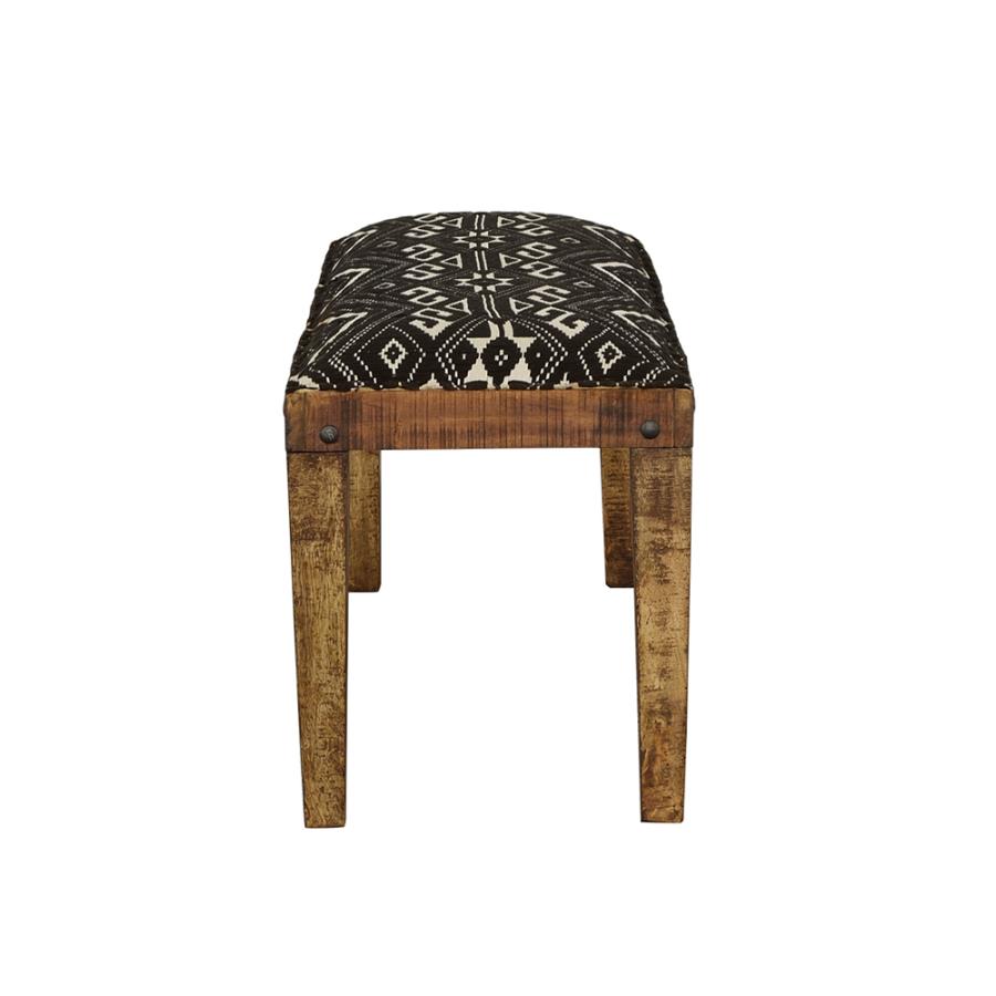 Lamont Fabric Upholstered Accent Bench Black and Natural-zoom-5