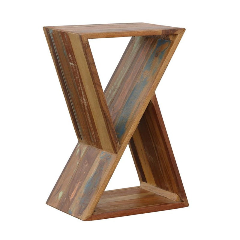 Lily Solid Reclaimed Wood Accent Side Table Natural-zoom-