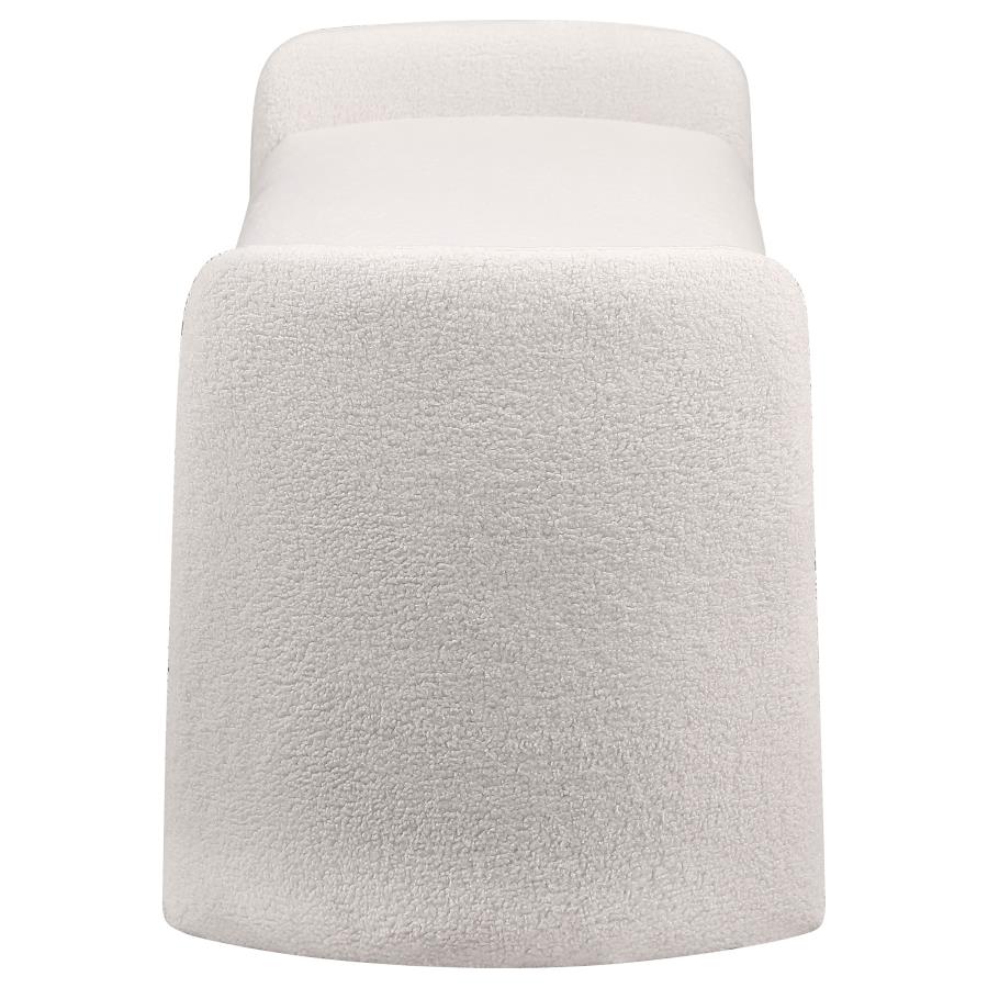 Peoria Velvet Upholstered Accent Bench Ivory-zoom-5