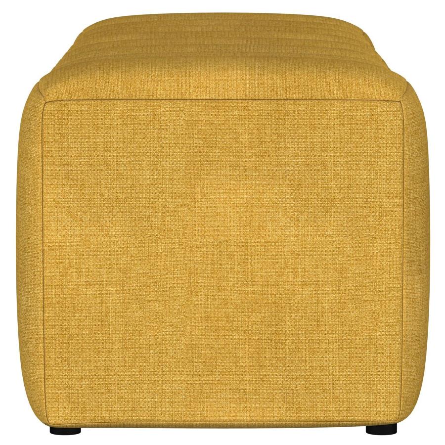Summer Fabric Upholstered Tufted Accent Bench Mustard Yellow-zoom-5