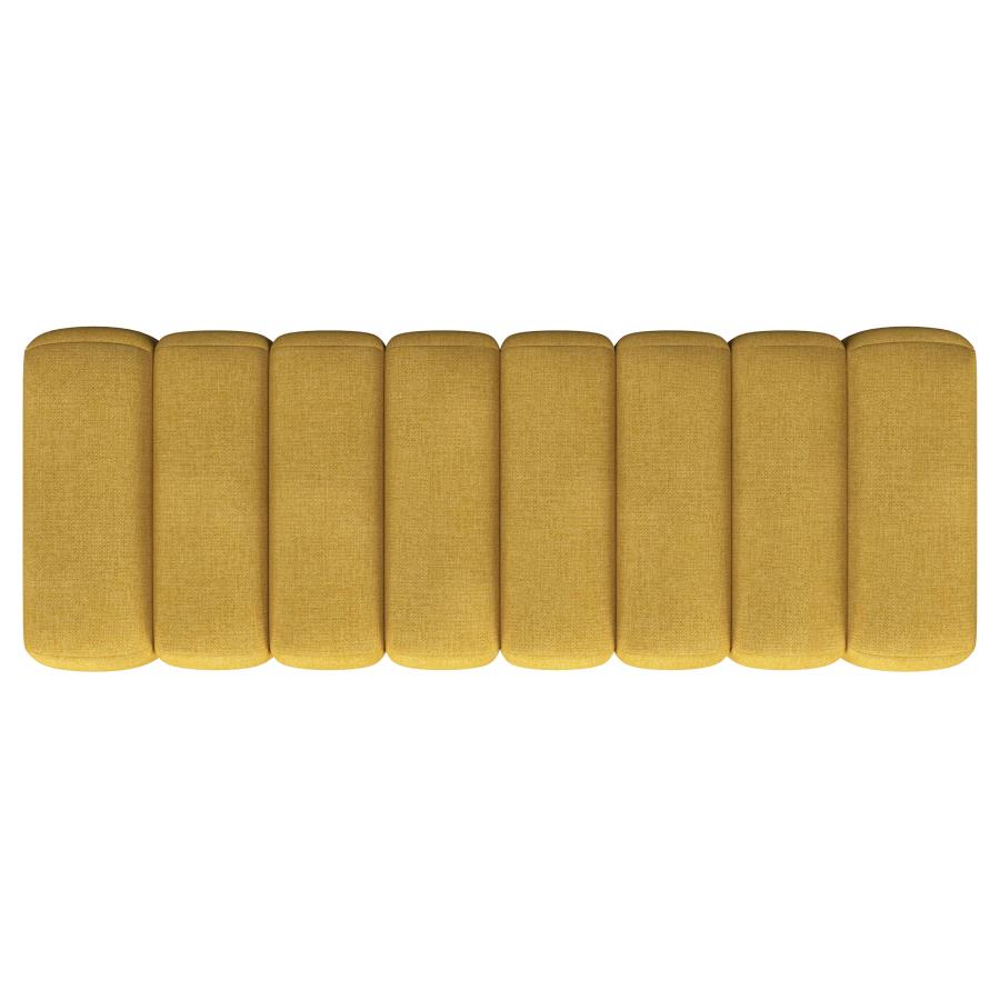 Summer Fabric Upholstered Tufted Accent Bench Mustard Yellow-zoom-6