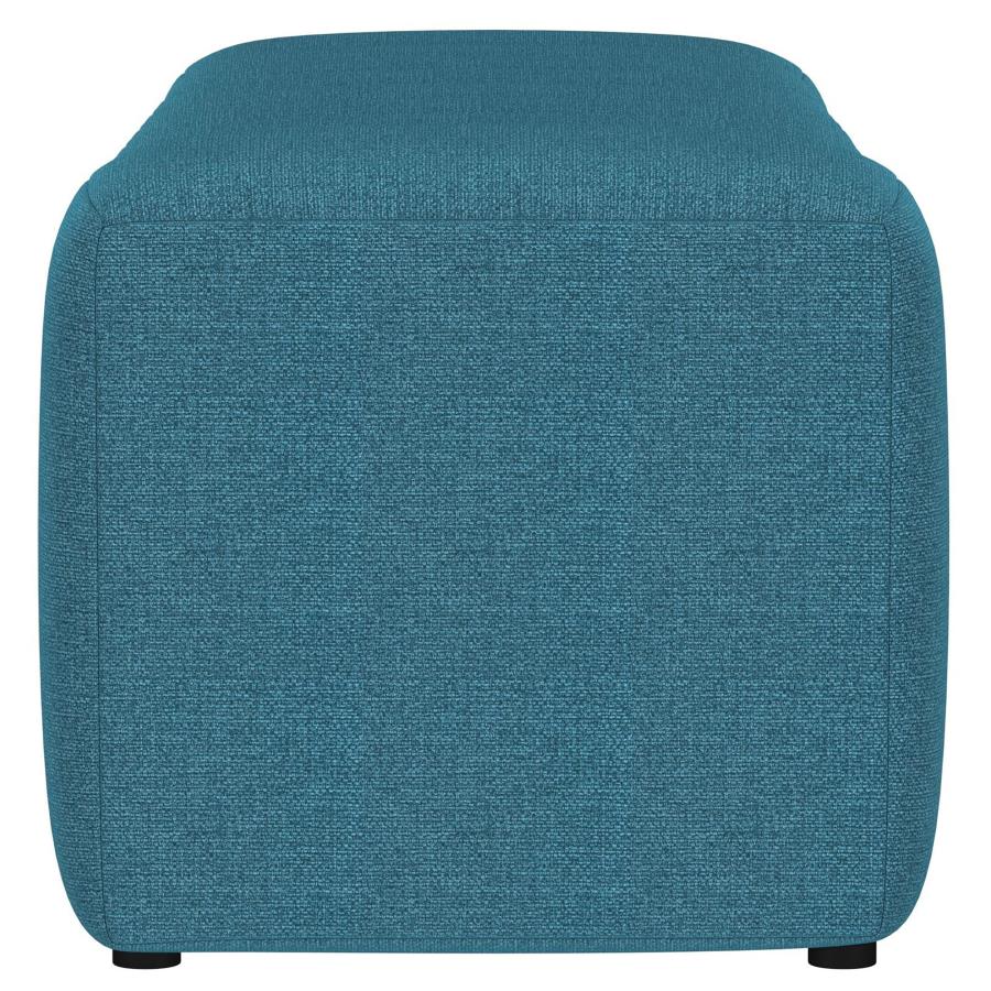 Summer Fabric Upholstered Tufted Accent Bench Peacock Blue-zoom-5