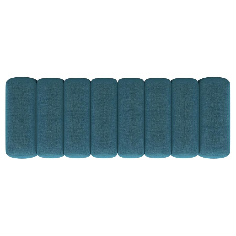 Summer Fabric Upholstered Tufted Accent Bench Peacock Blue-zoom-6