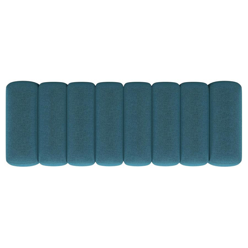 Summer Fabric Upholstered Tufted Accent Bench Peacock Blue-zoom-