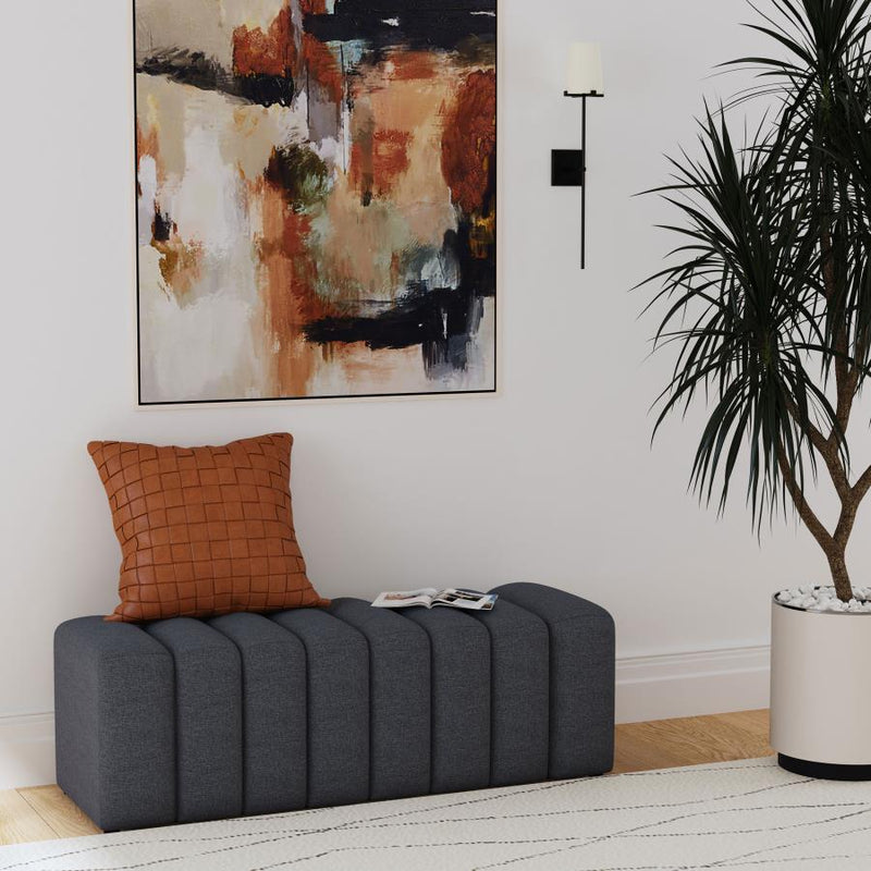 Summer Fabric Upholstered Tufted Accent Bench Charcoal-zoom-
