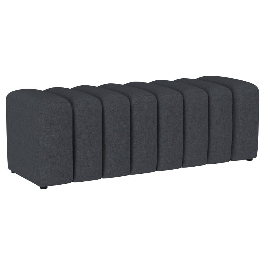 Summer Fabric Upholstered Tufted Accent Bench Charcoal-zoom-1