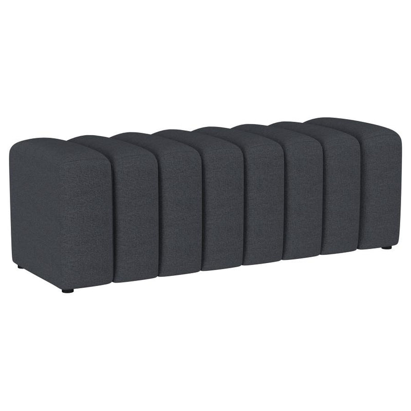 Summer Fabric Upholstered Tufted Accent Bench Charcoal-zoom-