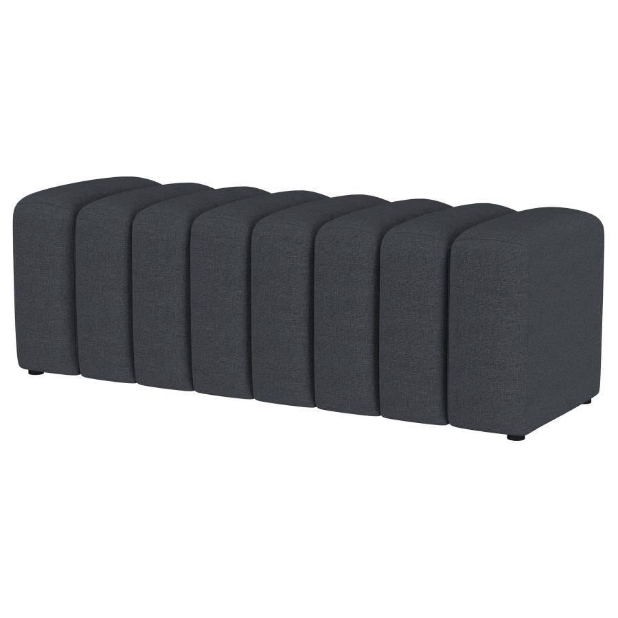 Summer Fabric Upholstered Tufted Accent Bench Charcoal-4