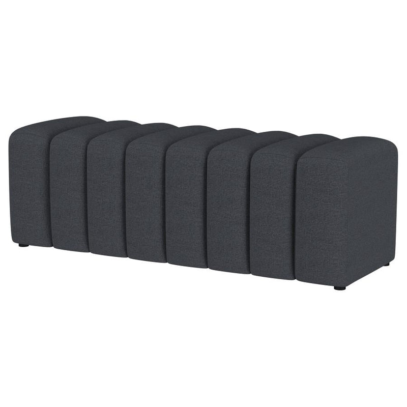 Summer Fabric Upholstered Tufted Accent Bench Charcoal-zoom-