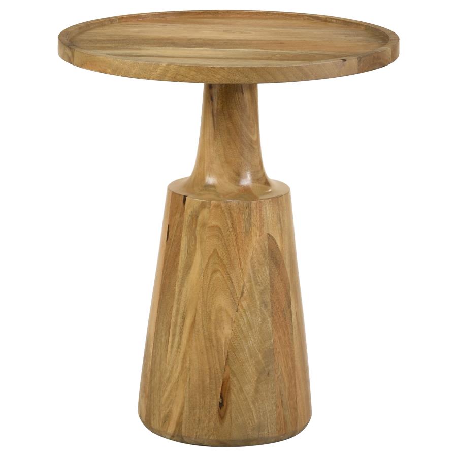 Ixia Round Solid Mango Wood Accent Side Table Natural-zoom-1