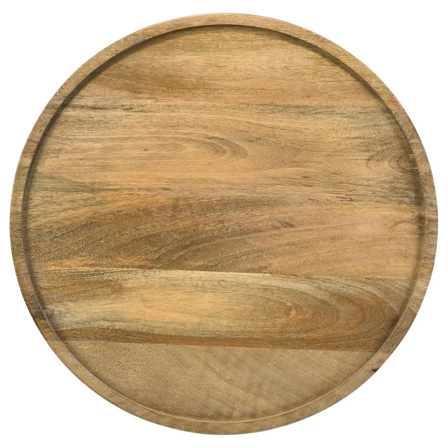 Ixia Round Solid Mango Wood Accent Side Table Natural-zoom-3
