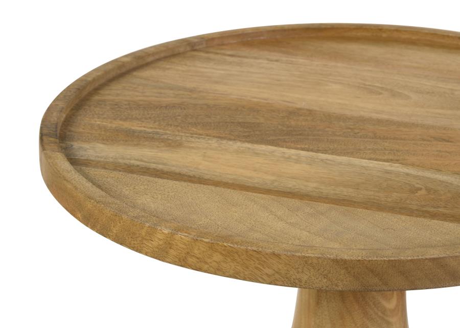 Ixia Round Solid Mango Wood Accent Side Table Natural-4