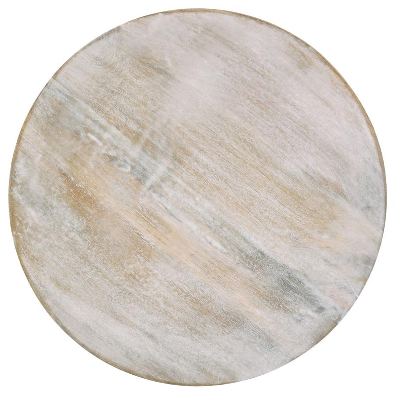 Dianella Round Pedestal Base Accent Side Table White Washed-zoom-