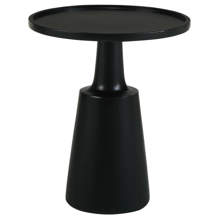 Ixia Round Solid Mango Wood Accent Side Table Black Stain-zoom-1