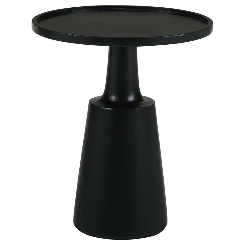 Ixia Round Solid Mango Wood Accent Side Table Black Stain-zoom-